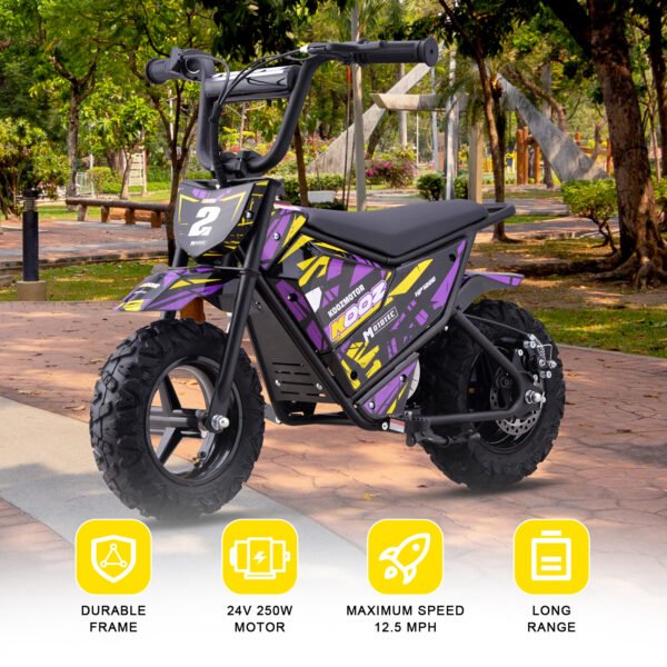 KOOZ 24v 250w (HP120E) Electric Powered Mini Bike Purple